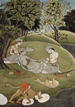 人気のインド料理 Painting - ラムとシタ・カングラの絵画 1780 年 インドから